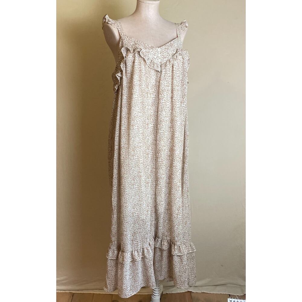 Mittoshop Women's Sleeveless Brown and White Dress. Size Med. EUC.